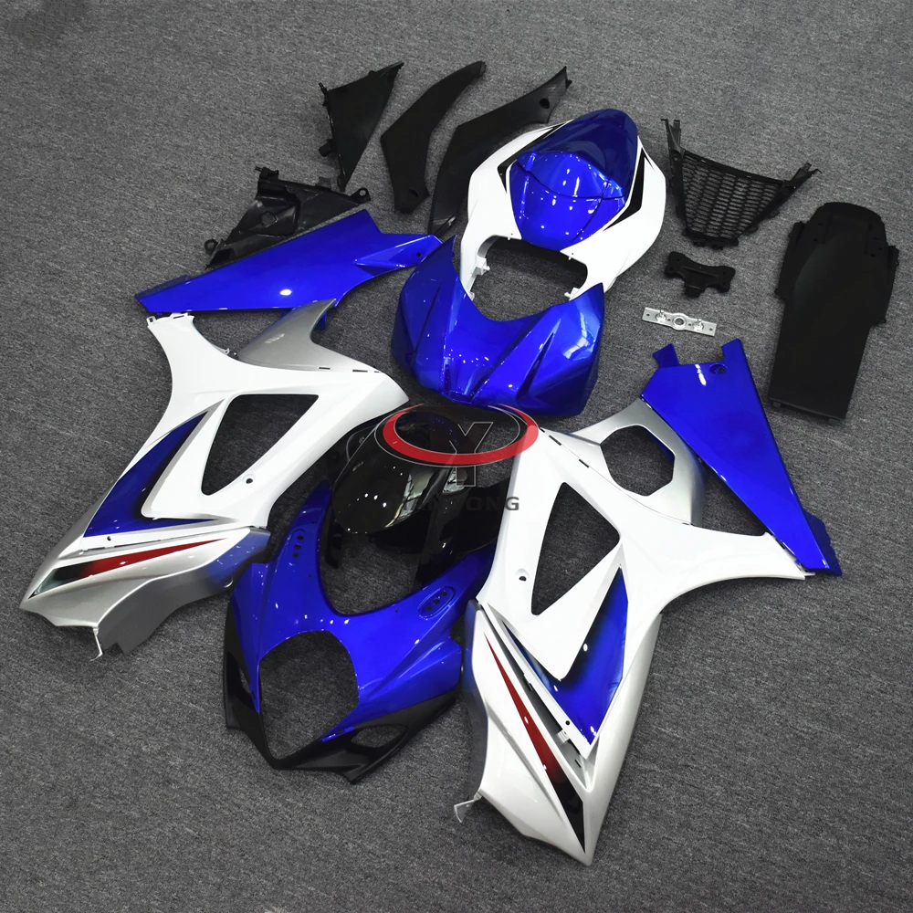 Motorcycle Fairing Kit For GSXR1000 K7 2007-2008 All bright blue gradient black silver white Bodywork Injection Full Cowling