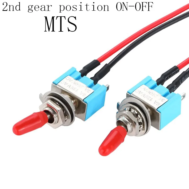 2Pcs MTS-102 Small wire button switch 2nd gear ON-OFF switch  wire toggle switch  rocker switch 3 Terminals