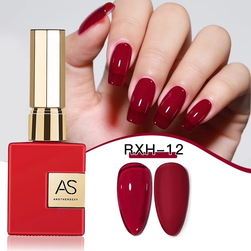 AS 15 ml Gel-Nagellack, nicht im Set, Neujahr, semi-permanent, Hybrid, schwarz, rot, Gel-Nagellack, Valentinstag-Nagelkunst, emaillierter Lack