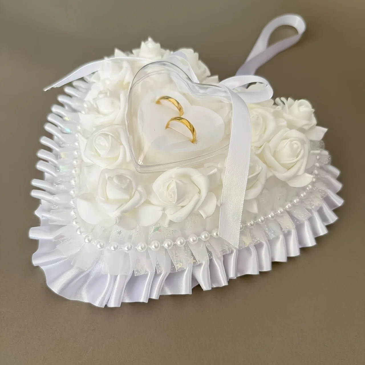 Sincere wedding proposal ring pillow for the groom, bride's ring pillow, heart-shaped romantic proposal and wedding props