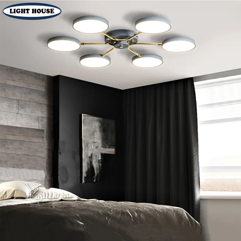 

2023 New Nordic Living Room LED Chandelier Bedroom Lamp Lustre Villa Home Decoration Ring lighting Lampara Techo Fixture