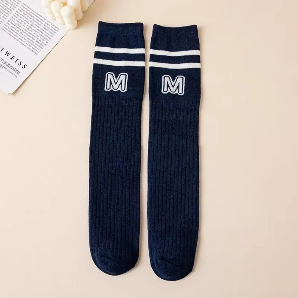Fashion Spring Autumn School Sock Cotton Thin Toddler Stocking Letter M Cotton Soft Sock For Boy Girl