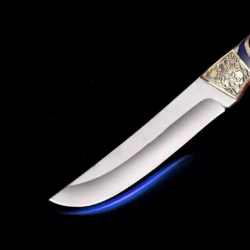 1pc  high carbon stainless steel fruit knife with colored wood handle for  barbecue  steak knife and fruit knife sharp