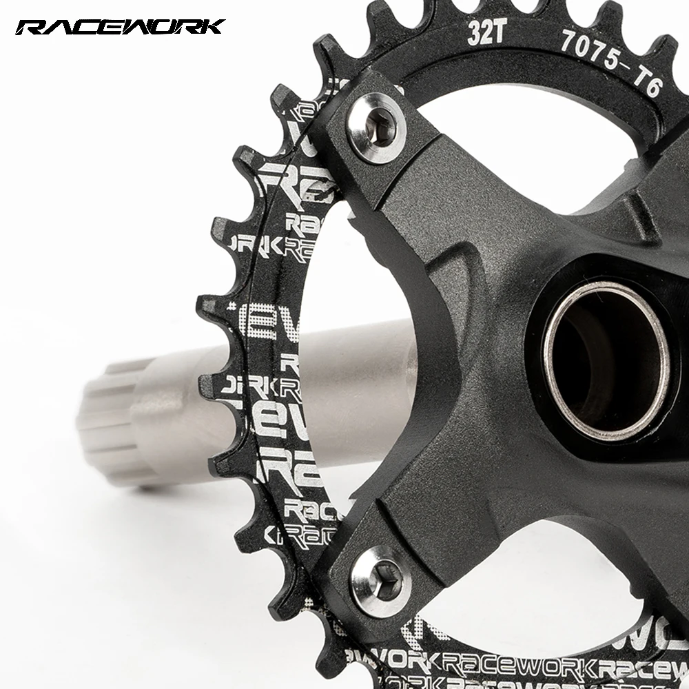 RACEWORK Mountain Bike Crankset 104BCD 170mm MTB Crank Set With BB Bottom Bracket 32T 34T 36T 38T Aluminum Alloy