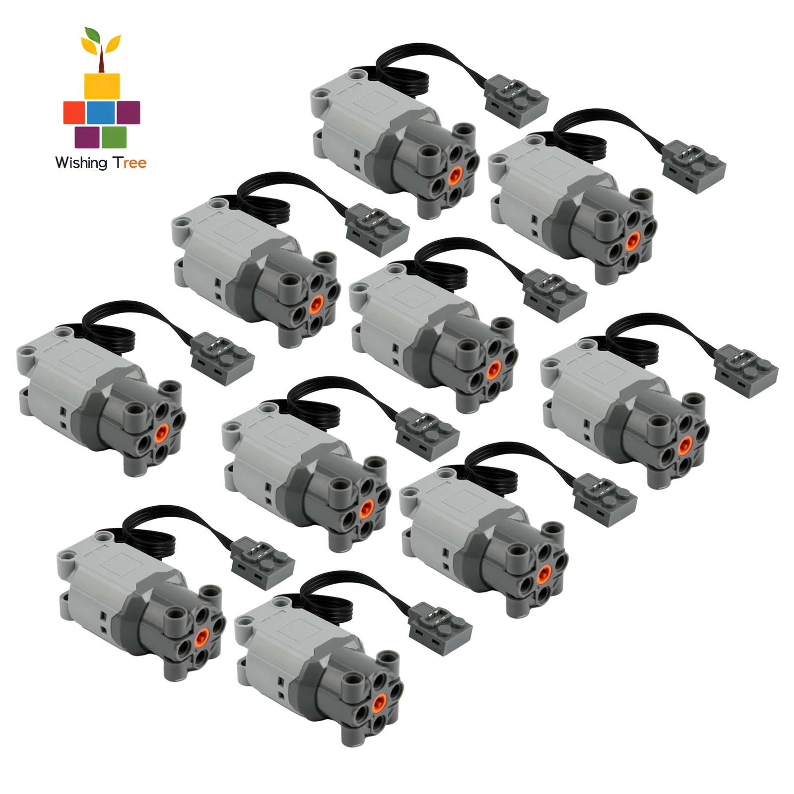 Paquete de 10 motores de potencia tipo L para modelos Legoeds MOC: alta velocidad con control hacia adelante/trasera