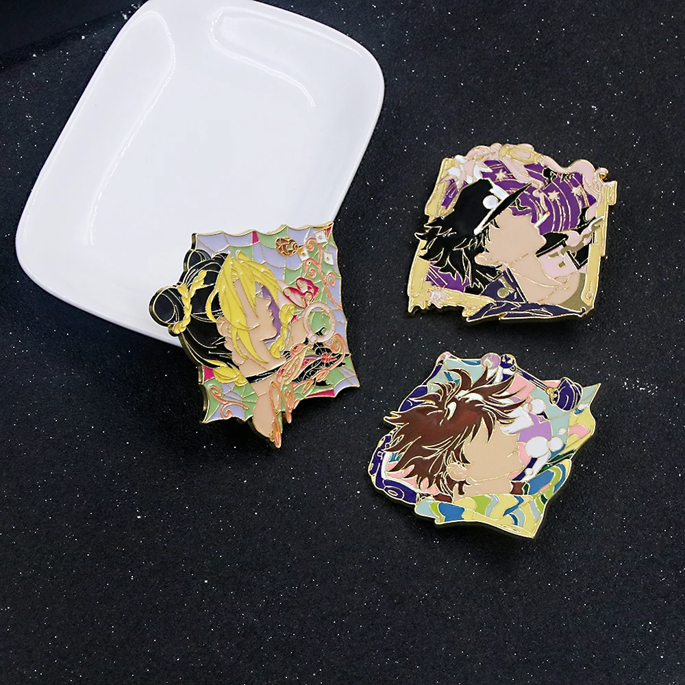 Anime Jojos Bizarre Adventure Enamel Pins Brooch Kujo Jotaro Figure Badge Lapel Button Pins Backpack Bag Accessories Jewelry