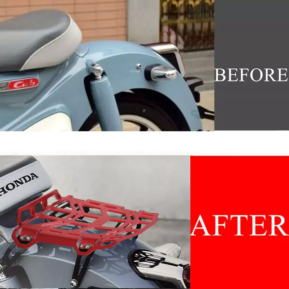 

For Honda Super Cub 125 2018-2024 Motorcycle aluminum Rear Multi Cargo Top Tail Rack Carrier Luggage Motorcycle aluminum Rear