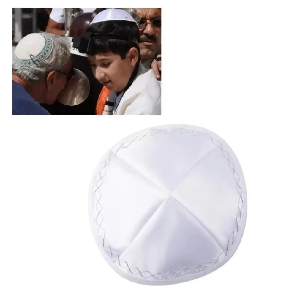 Durable Round Dome Kippah Cap Smooth Surface Satin Fabric Yarmulke Lightweight Yarmulke Skullcap Daily Wear