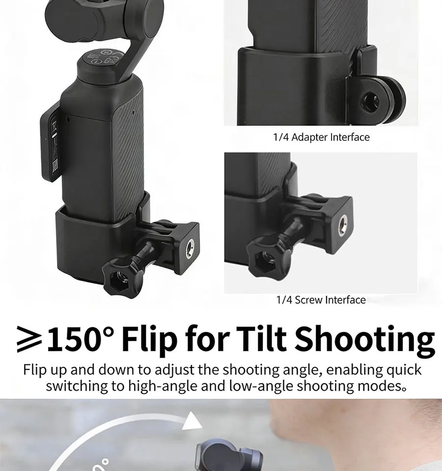 MYOBO Rucksackgurt-Clip für DJI Osmo Pocket 3 Action-Kamera-Halterung, für Ego-Perspektiv-Dreharbeiten, Vlogs und Live-Streaming – Detail 4