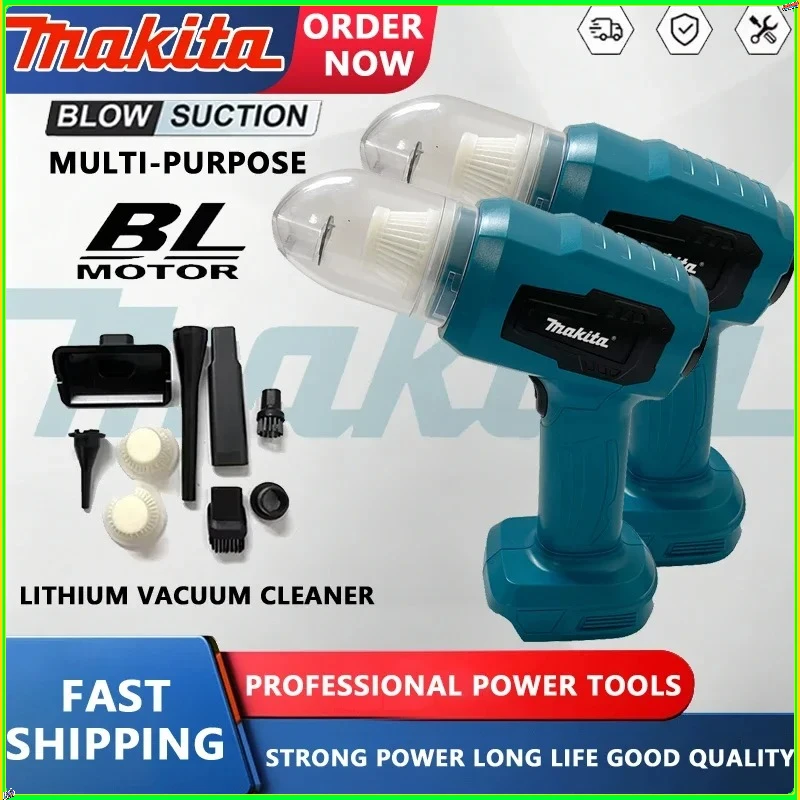 

Мини-электрический пылесос Makita с мощным всасыванием, беспроводной ручной пылесос для дома, воздуходувка с 7 насадками для инструментов с аккумулятором 18 В