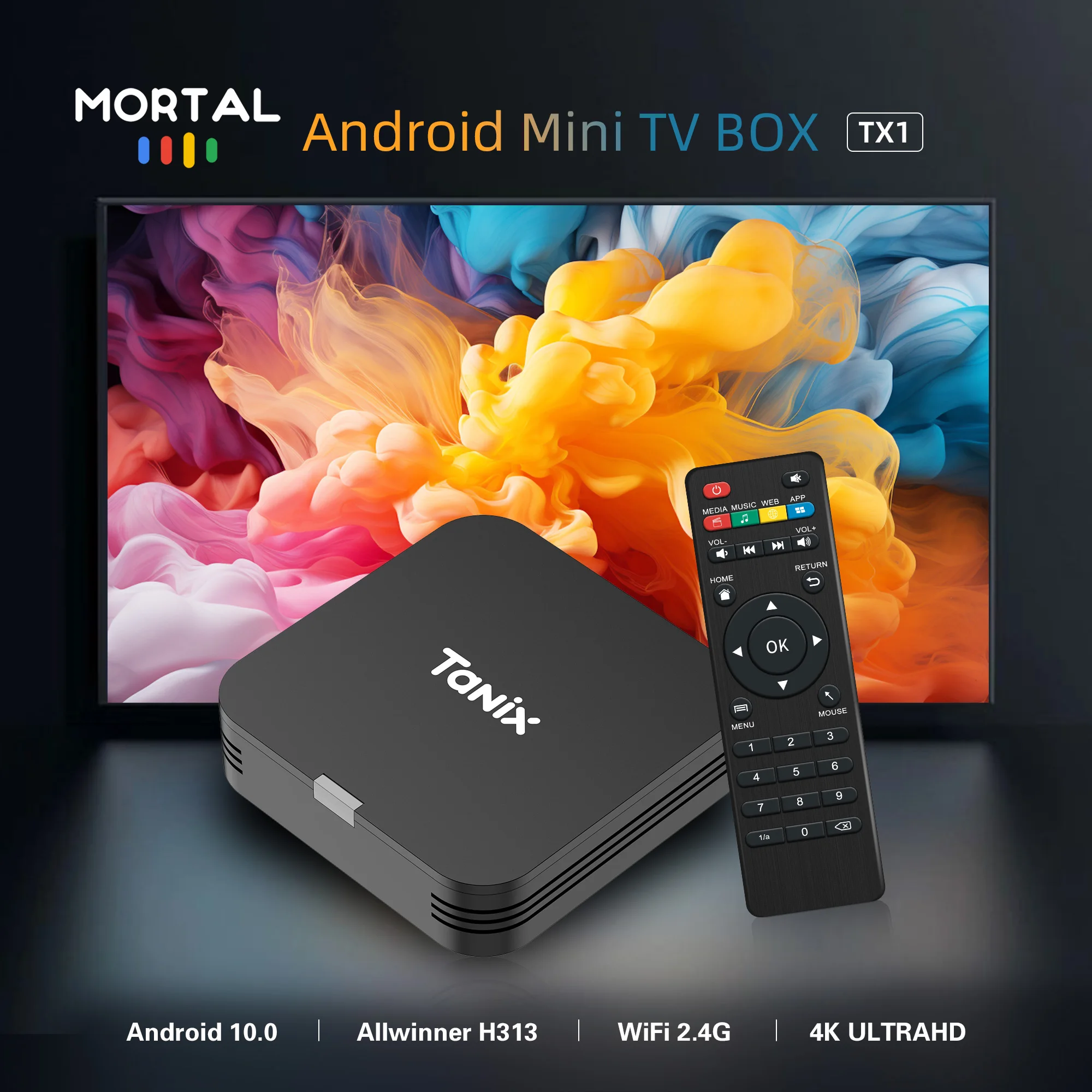 HOT Android TV BOX Tanix TX1 Allwinner H313 Quad Core Android10 WIFI 2.4G 4k Multi Language Streaming Media Player Set Top Box