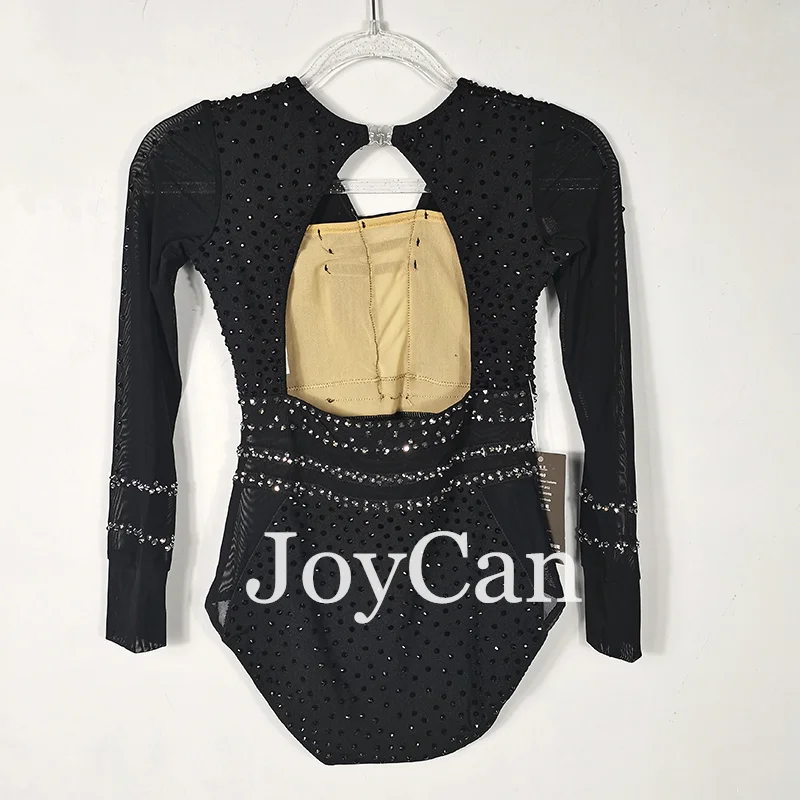 JoyCan Rhthmic Gymnastics Leotards Girls Women Black Spandex Elegant Dance Wear for Competitiion