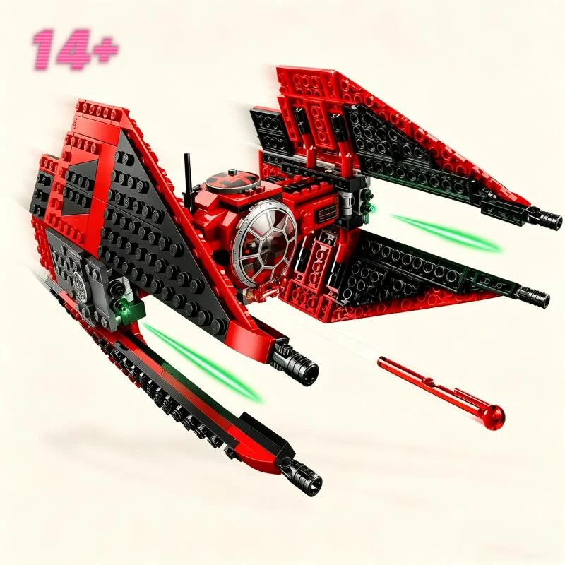 496-個ロイヤルガードインターセプタービルディングブロックスペース有名な-tie-ファイターモデルレンガ-fit-75240-装飾品クリスマス誕生日ギフト