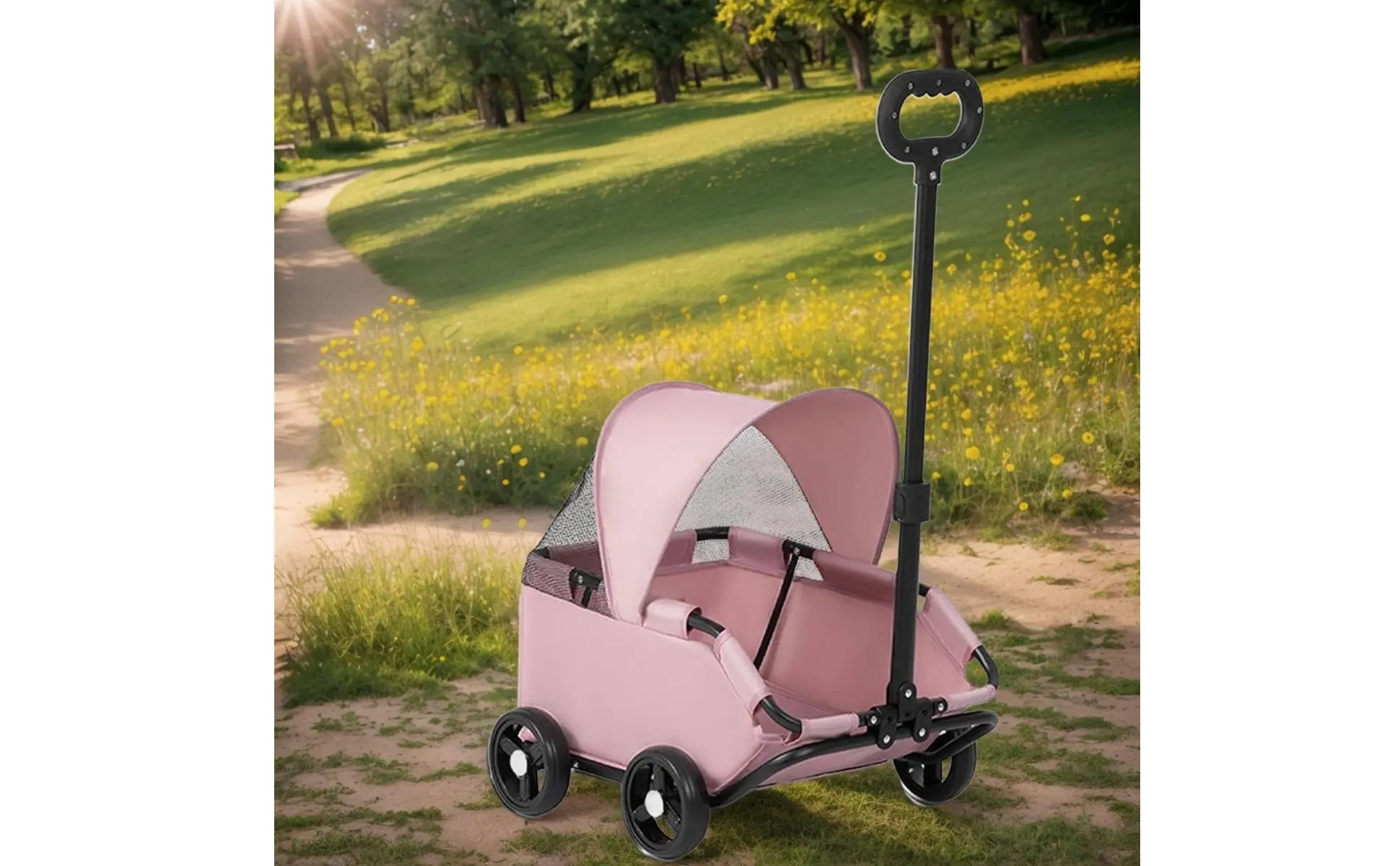 Small Pet Stroller Outdoor Use Foldable Pet Stroller for Cats, Park
