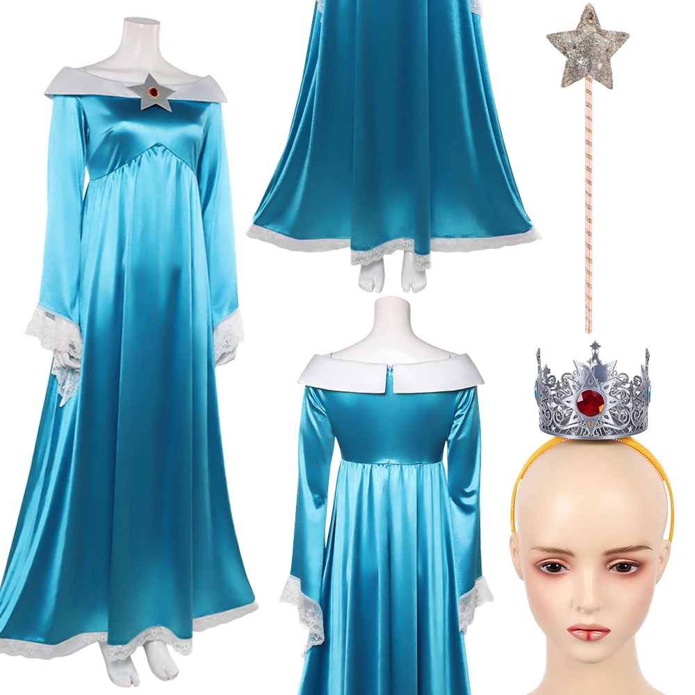 

Fantasia Anime Game Rosalina Cosplay Crown Dress 2026 Movie Women Disfraz Costume Female Fantasy Halloween Carnival Party Cloth