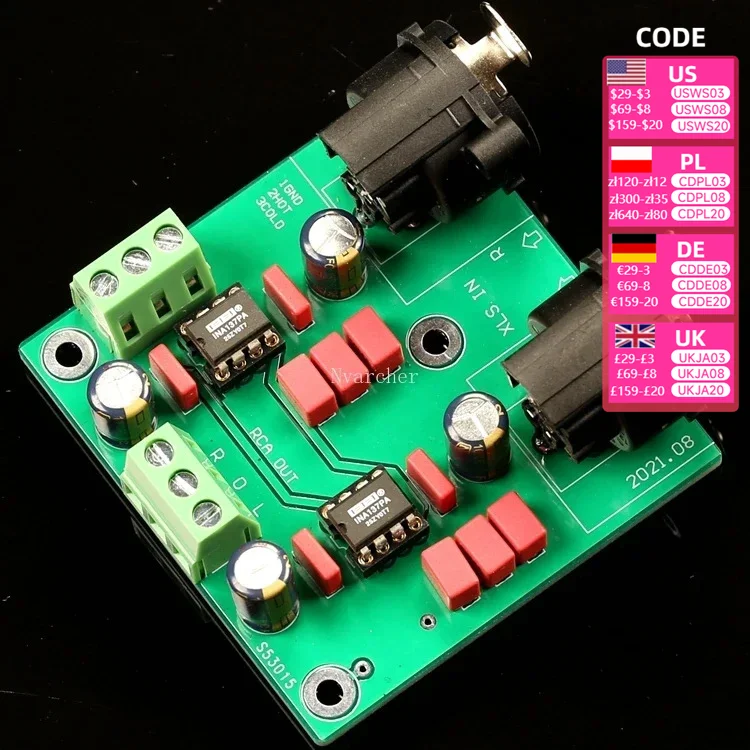 Nvarcher INA137PA Dual-channel Balanced To Single-ended Finished Board