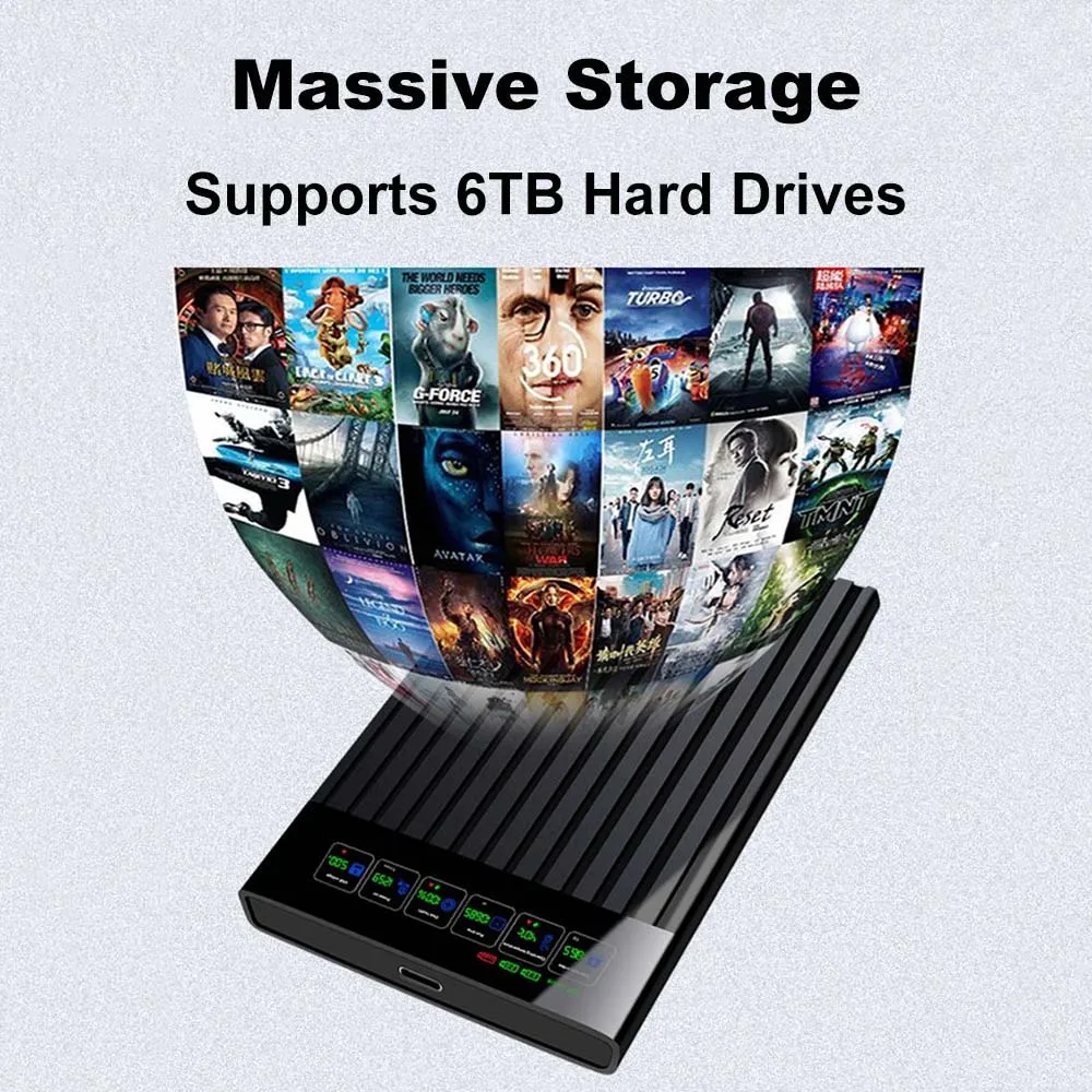 Caixa de HDD SSD Inteligente Kebidumei com Display Digital 2.5 polegadas SATA USB 3.1 Enclosure para HD Móvel 6Gbps para PC