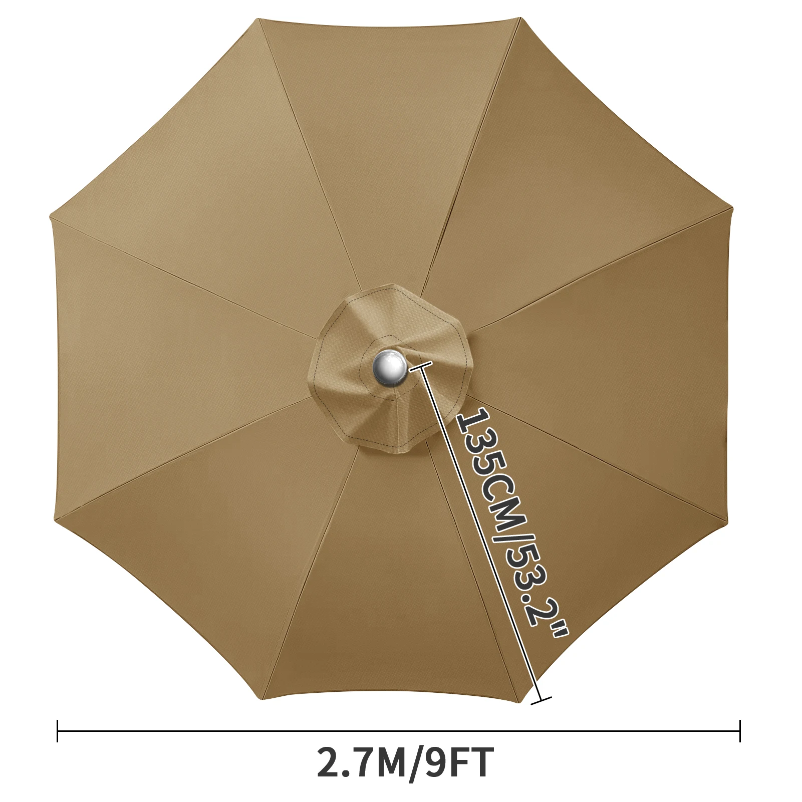 Waterdichte vervangende parapluhoes 2/3M Patio Parasol Cover UV-Anti Canopy Cover Vervanging Parasol Cover voor balkontuin