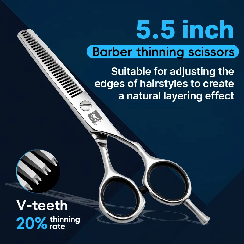 

Helgem Парикмахерские ножницы с V-образным зубом, 5,5 дюйма, 20% ножницы для удаления волос для парикмахера
