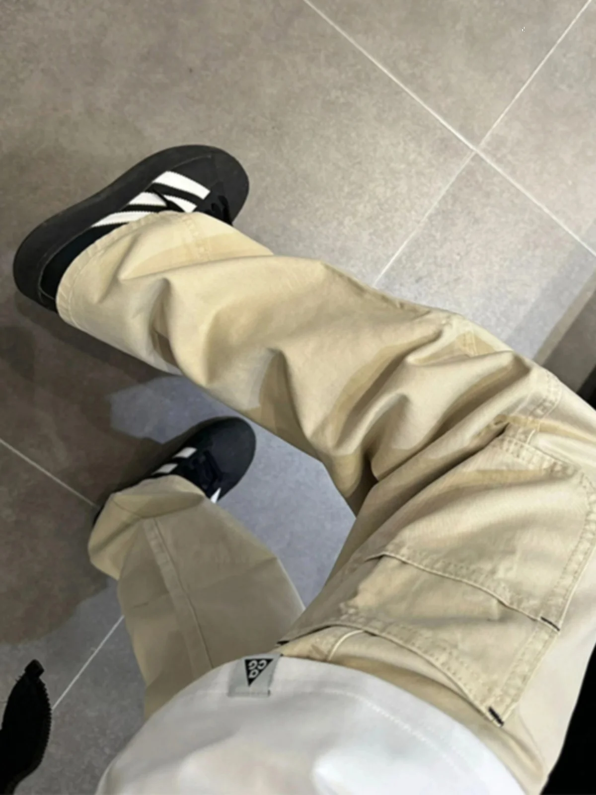 Beige Men's Work Trousers Straight American Style Summer Slim Fit Cleanfit Trendy Brand Casual Pants Breathable Thin Cotton