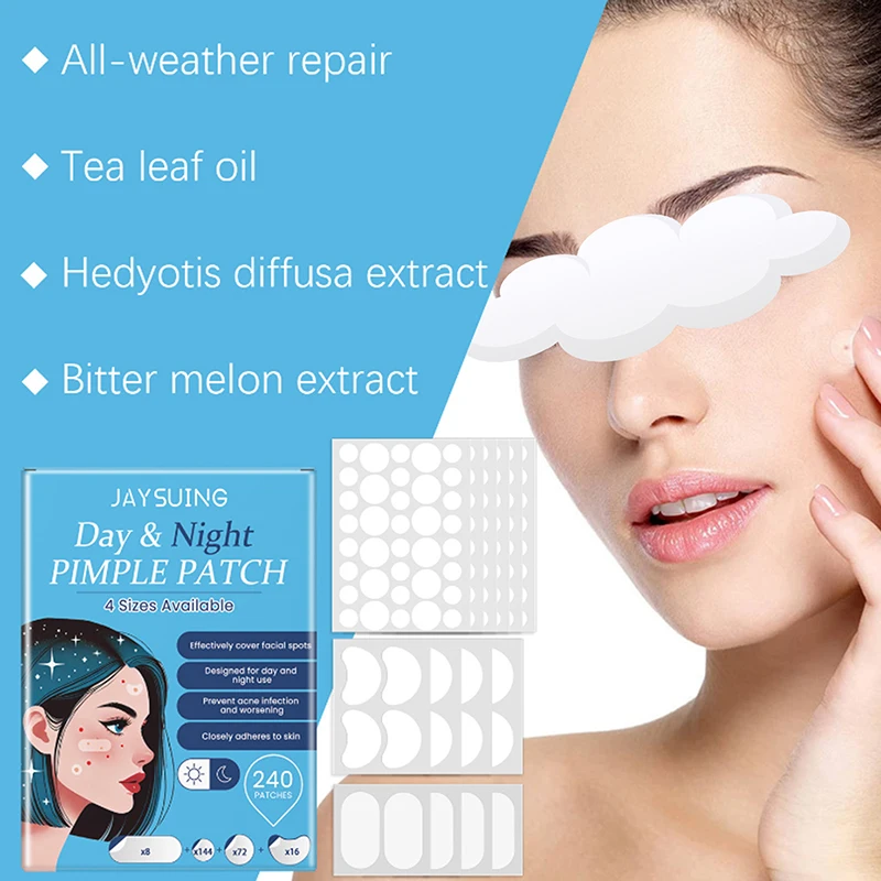 240pcs Repair Acne Patch Facial Skin Care Fade Blemishes Pimple Marks Closed Acne Blemishes Cover Acne Pimple Repair Patch
