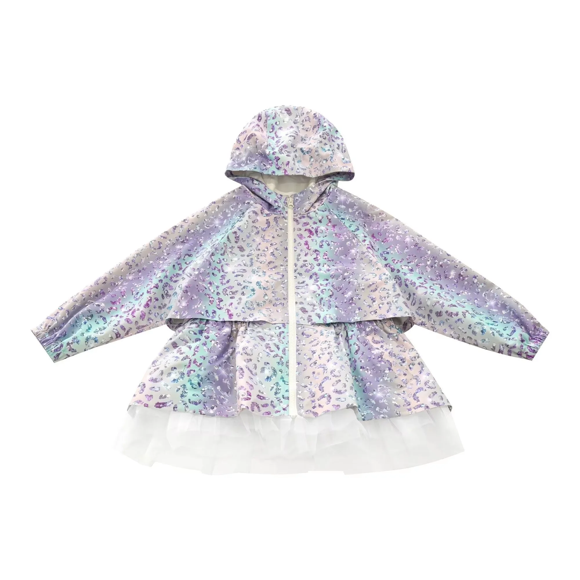 Girls' Jacket Spring and Autumn 2026 New Collection Children's Gradient Color Windproof Splicing Princess Coat