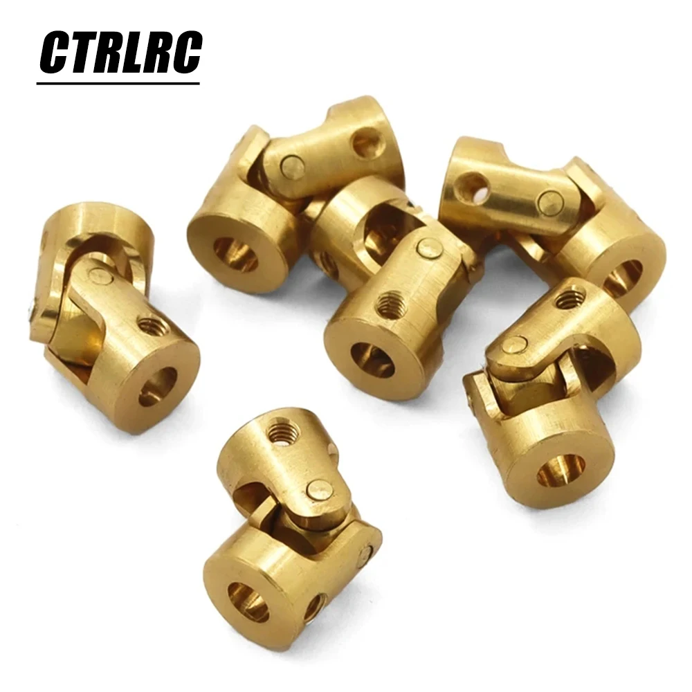 Mini Coupling Brass Universal Joint 3mm-3mm Diameter 7mm Length 14mm M2/M2.5 Threaded Hole RC Boat Coupler Gimbal