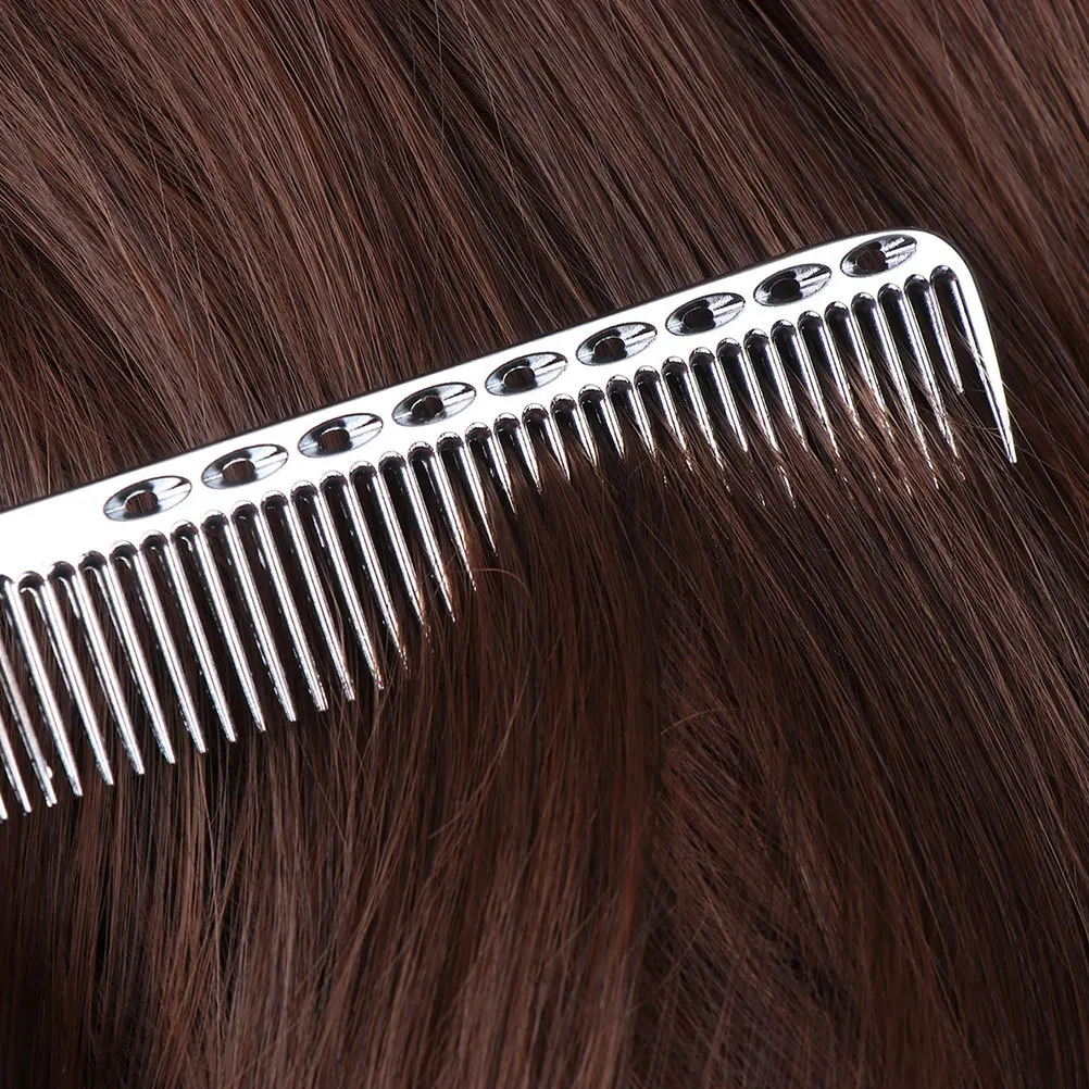 

2pcs Barber Comb Steel Durable Anti-Static Hair Salon Tool Scalp Massage Oil Balance Portable Hairdressing Set Smoothing Comb