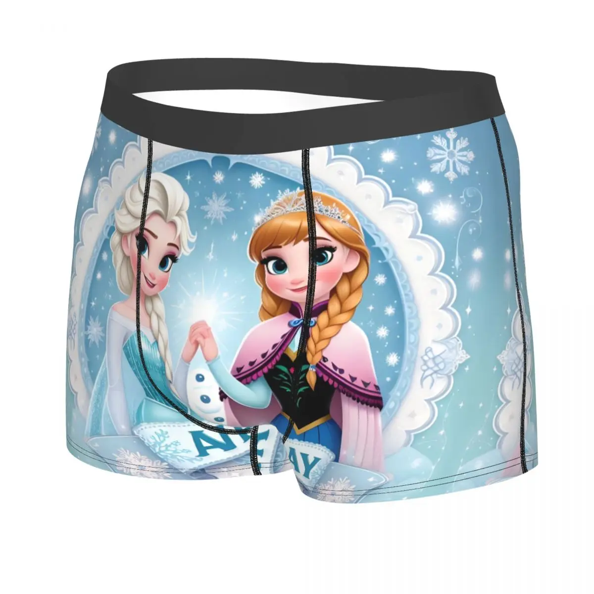 Biancheria intima maschile personalizzata moda classica Frozen Anime Adorabile ElsaAnna Boxer Slip Pantaloncini traspiranti Mutandine Mutande