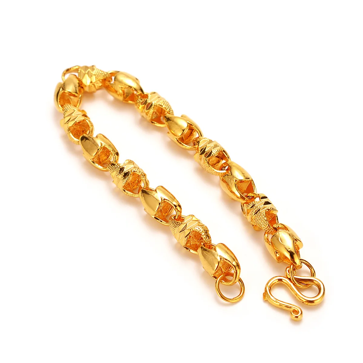 AU999 gold bracelet womens jewelry 24K pure gold temperament simple fashion real gold hollow exquisite hand jewelry