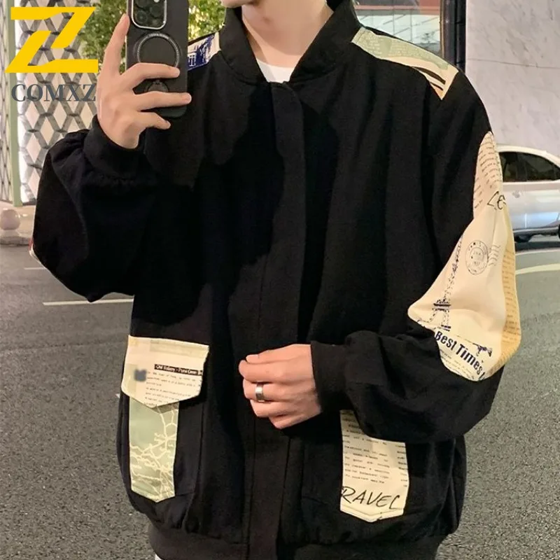 

COMXZ мужское пальто осеннее свободное повседневное корейское модное легкое ветрозащитное дорожное модное пальто дышащая уличная верхняя одежда