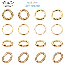 20-100PC Brass Open Jump Rings Long-Lasting Plated Twist Ring Real 18K Gold Plated for Jewelry Making DIY Bracelets