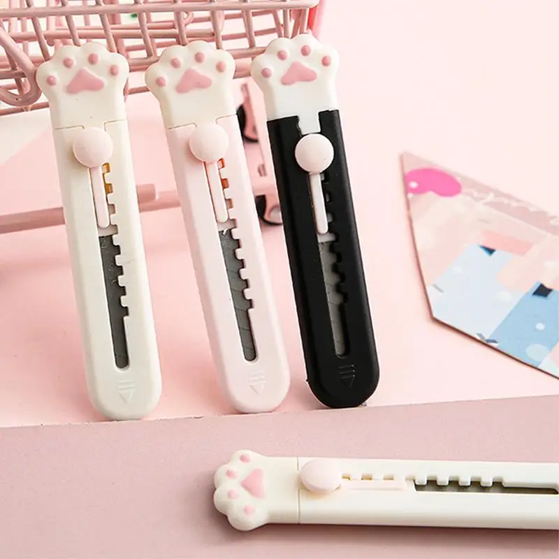 Mini Cute Cat Paw Utility Knife Lovely Cat Paw Kawaii Open Box Cutter Letter Envelope Opener Mail Knife School Office Supplies