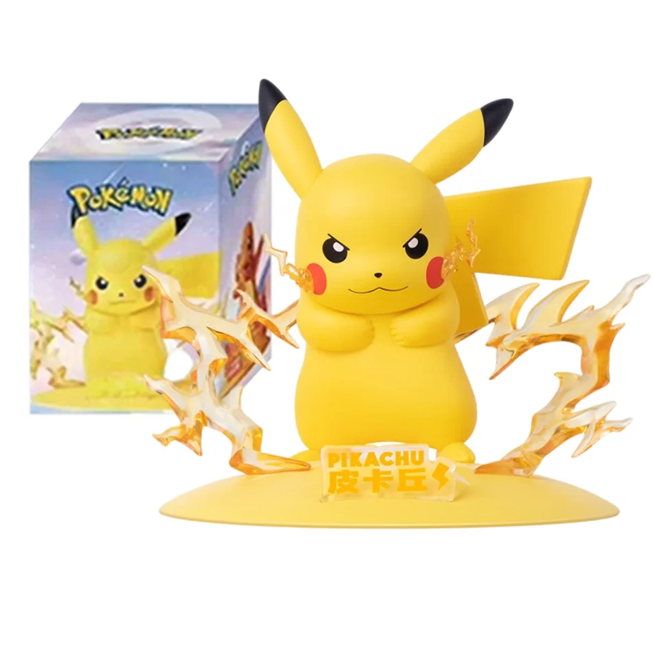 12 estilo pokemon ação bonecas pikachu gengar pequeno dragão de fogo anime modelos decoração caixa cega brinquedos presentes das crianças