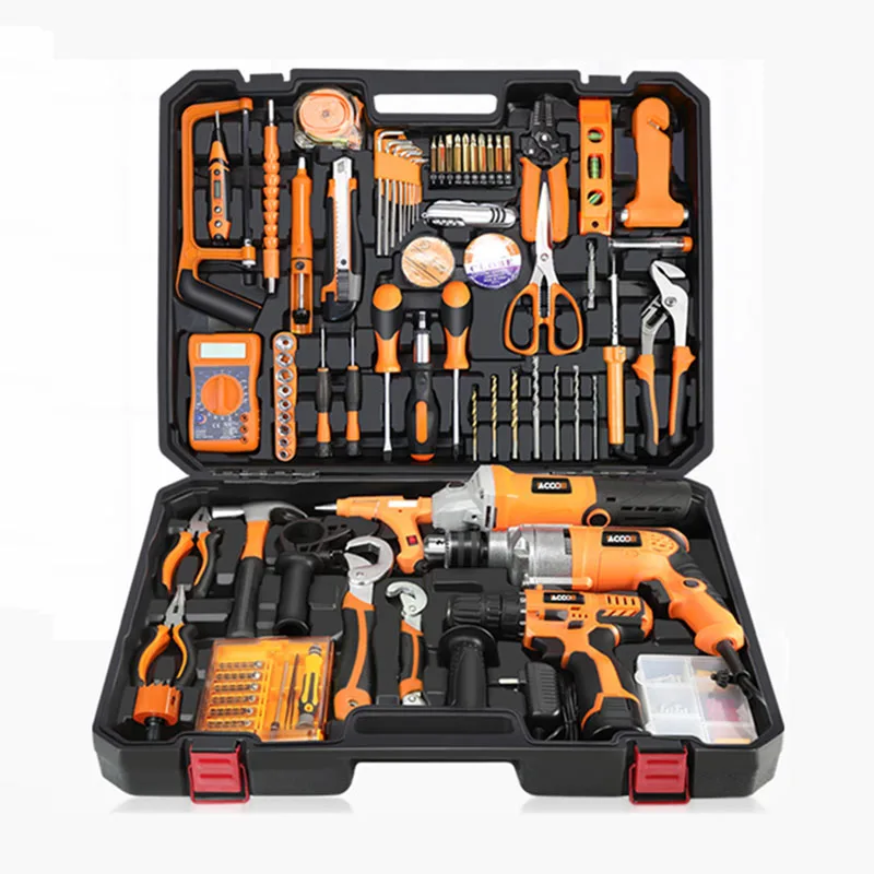 Multi-functional Toolbox Electric Drill Household Tool Set Maintenance Toolbox Hardware Electrician Woodworking tool kit YK-966