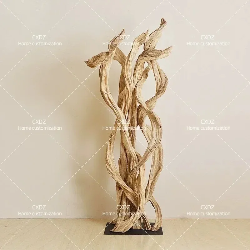 Rattan Floor to Ceiling Ornament for Living Room Porch Hotel Lobby Sales Office Soft Decoration Artwork