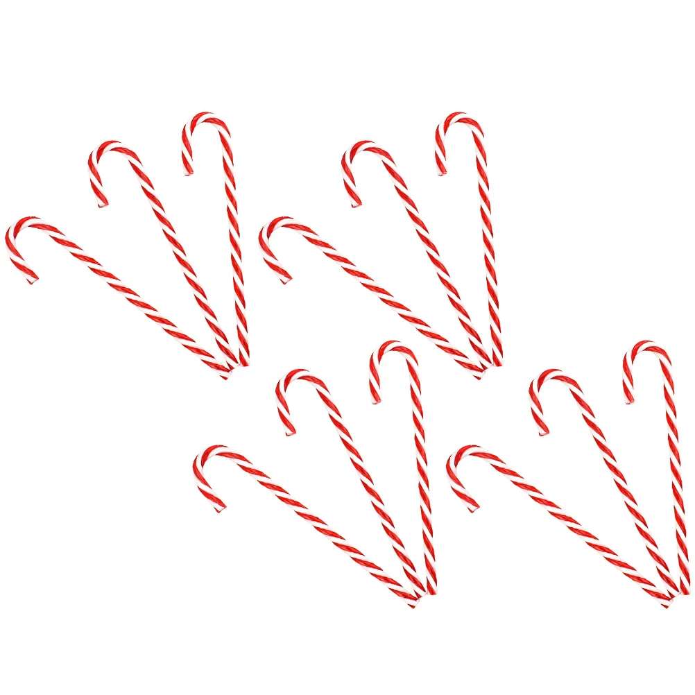 

12Pcs Plastic Candy Canes Christmas Tree Hanging Ornaments PVC Xmas Party Decoration Holiday Embellishment Christmas Tree