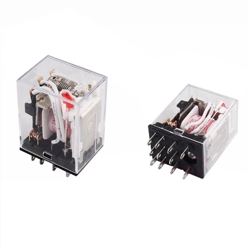 10PCS Miniature Coil Generalel ectromagnetic Intermediate Relay Switch HH52P 53P 54P 62P 63P 63P LED 12/24VDC 110/220VAC