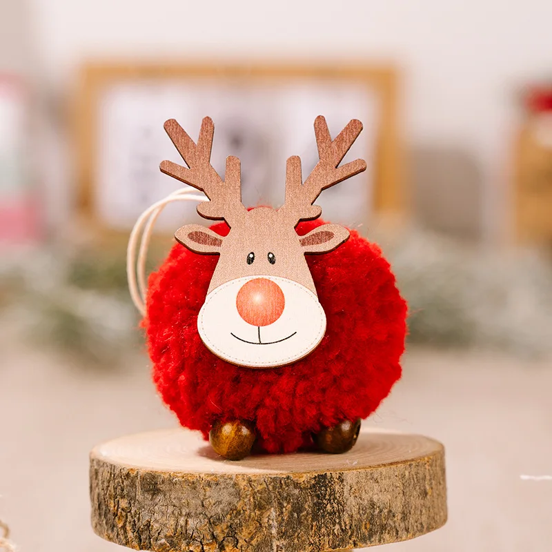 1/3/5PCS Creative Christmas Decoration Supplies Easy To Carry Soft And Comfortable Home Decoration Xmas Ornaments Cute Wooden