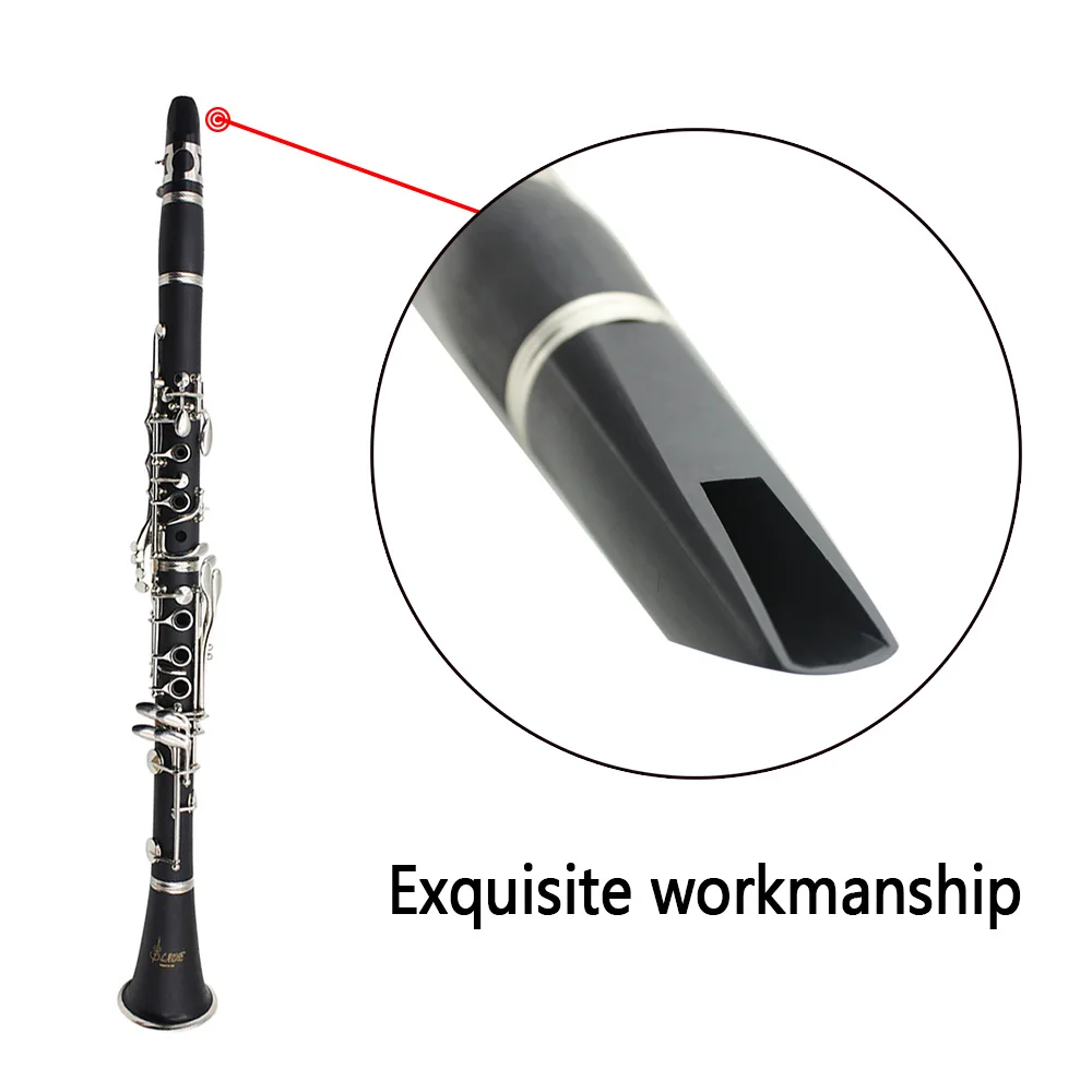 Bb Clarinete Boquilha Preto ABS Plástico Clarinete Boquilha Profissional Instrumento de Sopros Clarinete Peças e acessórios