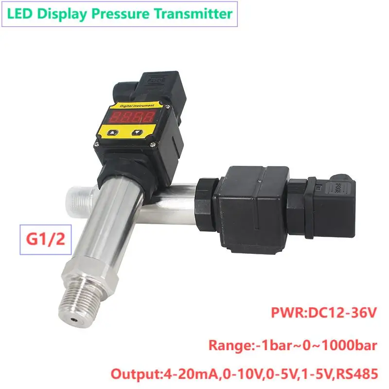 transmissor de pressao digital g1 led agua oleo gas 420ma transdutor 010v 05v rs485 500bar 40bar 01