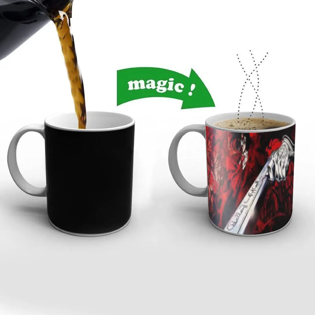 

Alucard Hellsing Anime Movie New Creative Color Changing Mug Ceramic Coffee Milk Tea Cup Gifts Free shipping