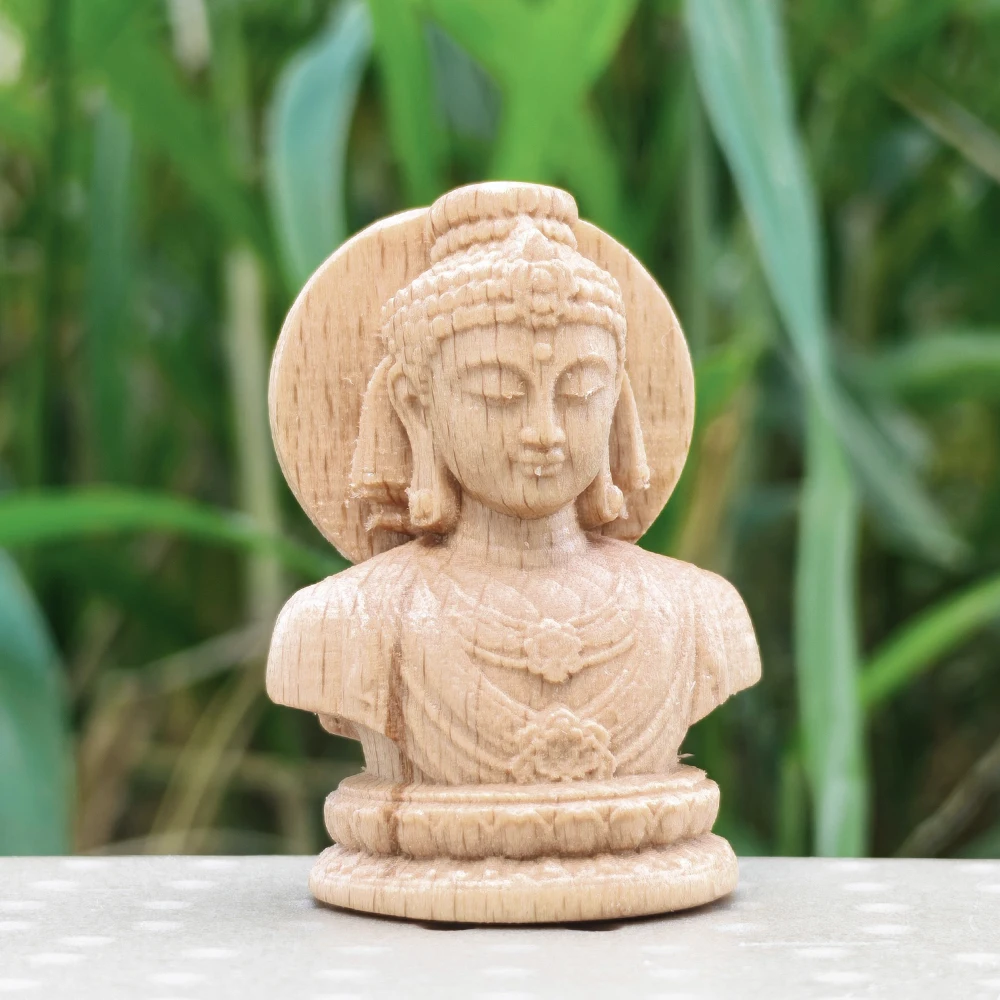 Wooden Buddha Statue Small Figurine, Hand-Carved, Chinese Style, Traditional Style, Suitable for Housewarming Gifts, Interior Decorations, Home Decor, Bedroom, Centerpiece Decoration, New Year Gifts, Birthday Gifts, Study Room