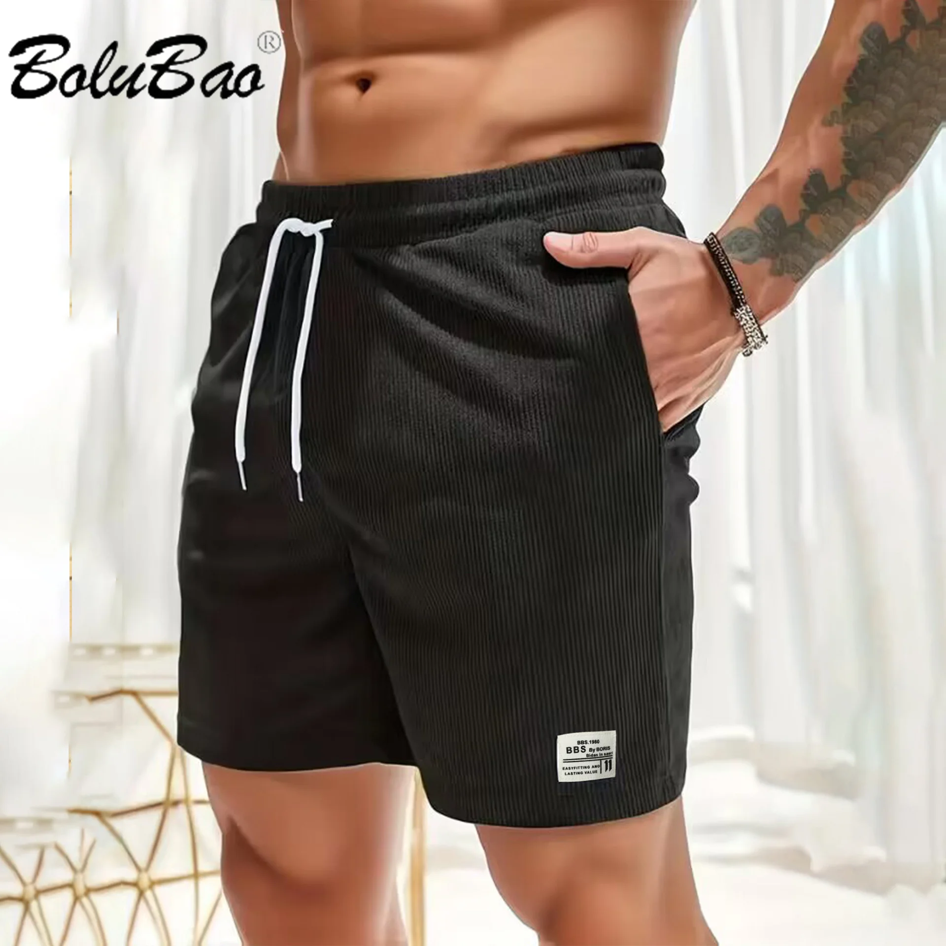 BOLUBAO-pantalones cortos informales para hombre, Shorts de playa de cinco puntos con Bolsillo grande, diseño de alta calidad, 2024