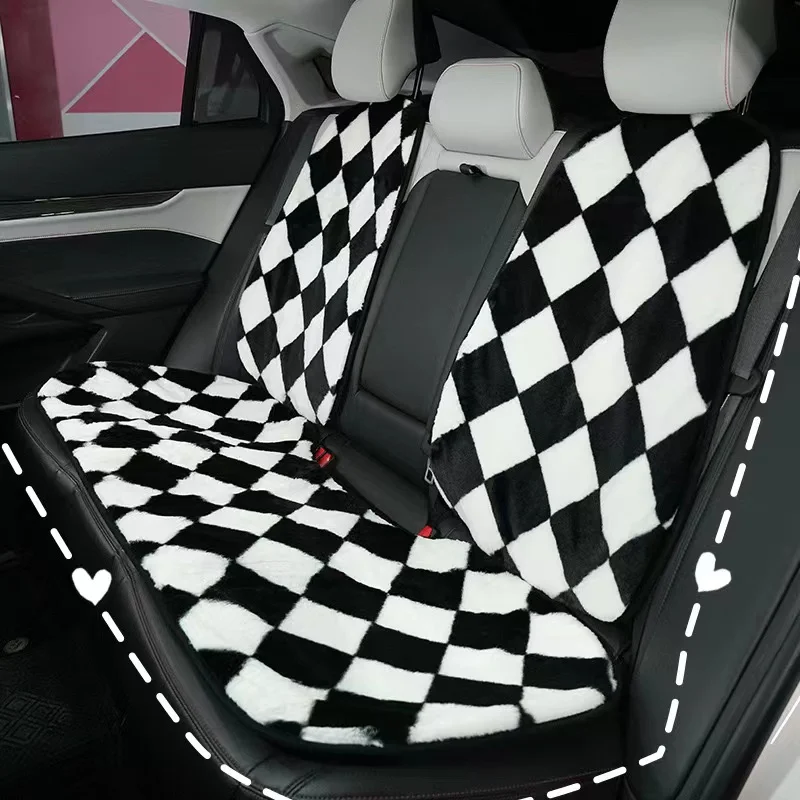 Car Seat Cushions Full Set Rear Seat Protection Covers Cute Dog Doll Seat Protector Pad Warm for Winter Auto Accessories Comfort