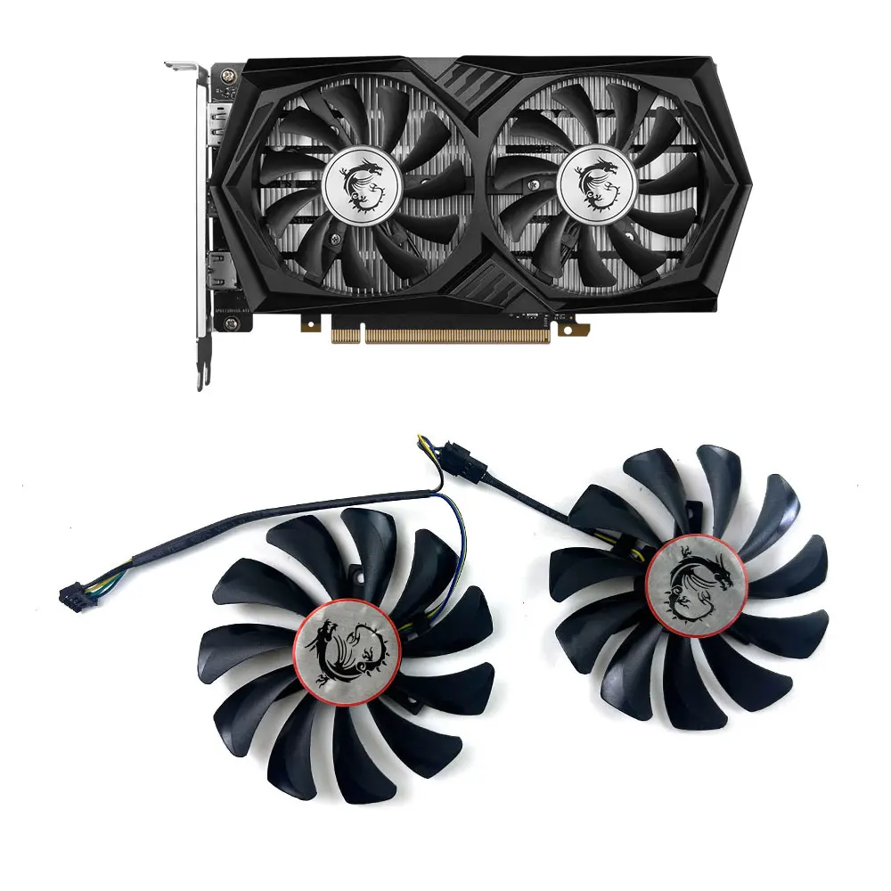 2PCS NEW Cooling Fan 85mm 4pin HA9010H12F-Z For MSI GeForce RTX 3050 GAMING X 6G video card fans