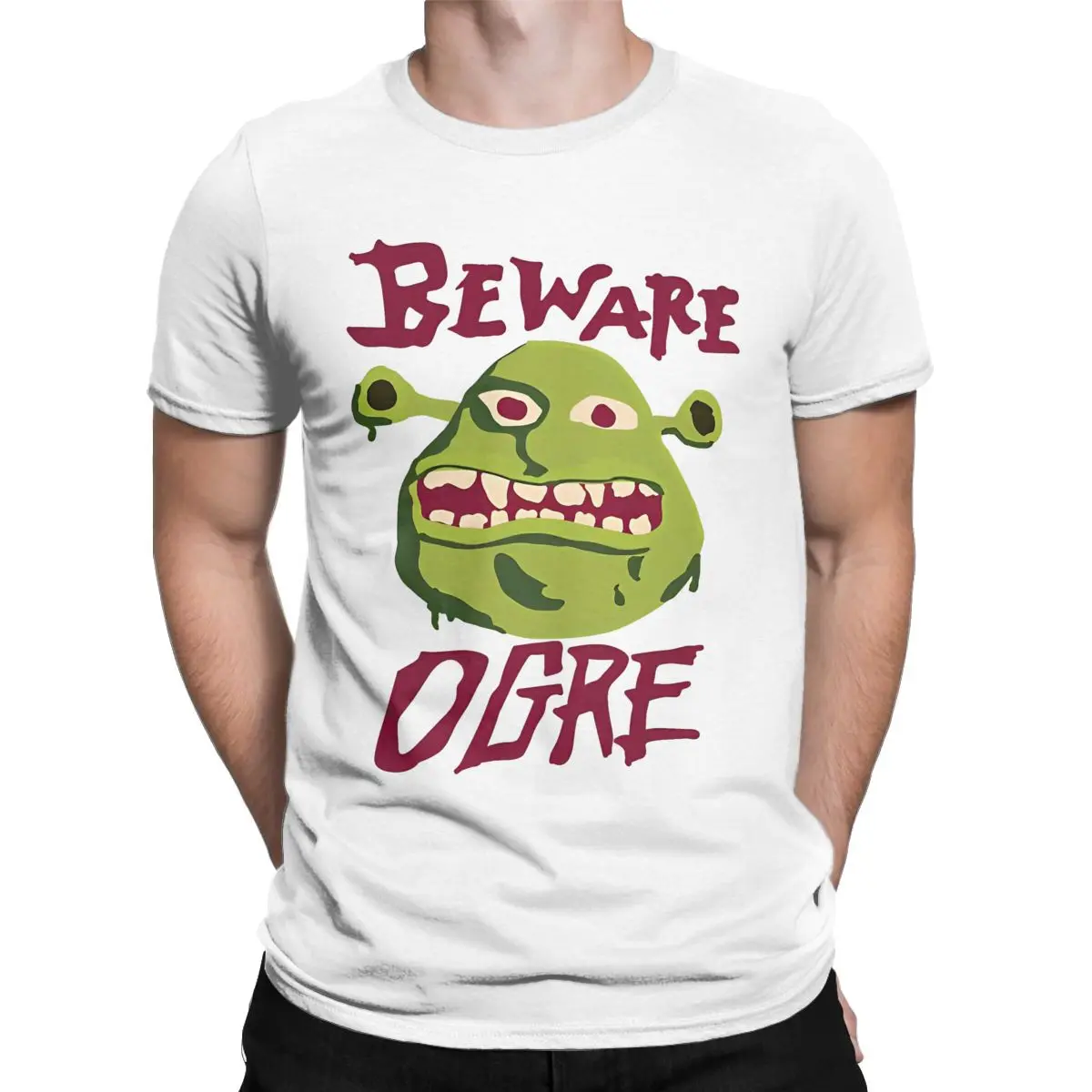 Beware Ogre Shreks Manga T-Shirts for Men Shrekk Is Love Shrekk Is Life Tees Crew Neck Short Sleeve T Shirt Plus Size merch