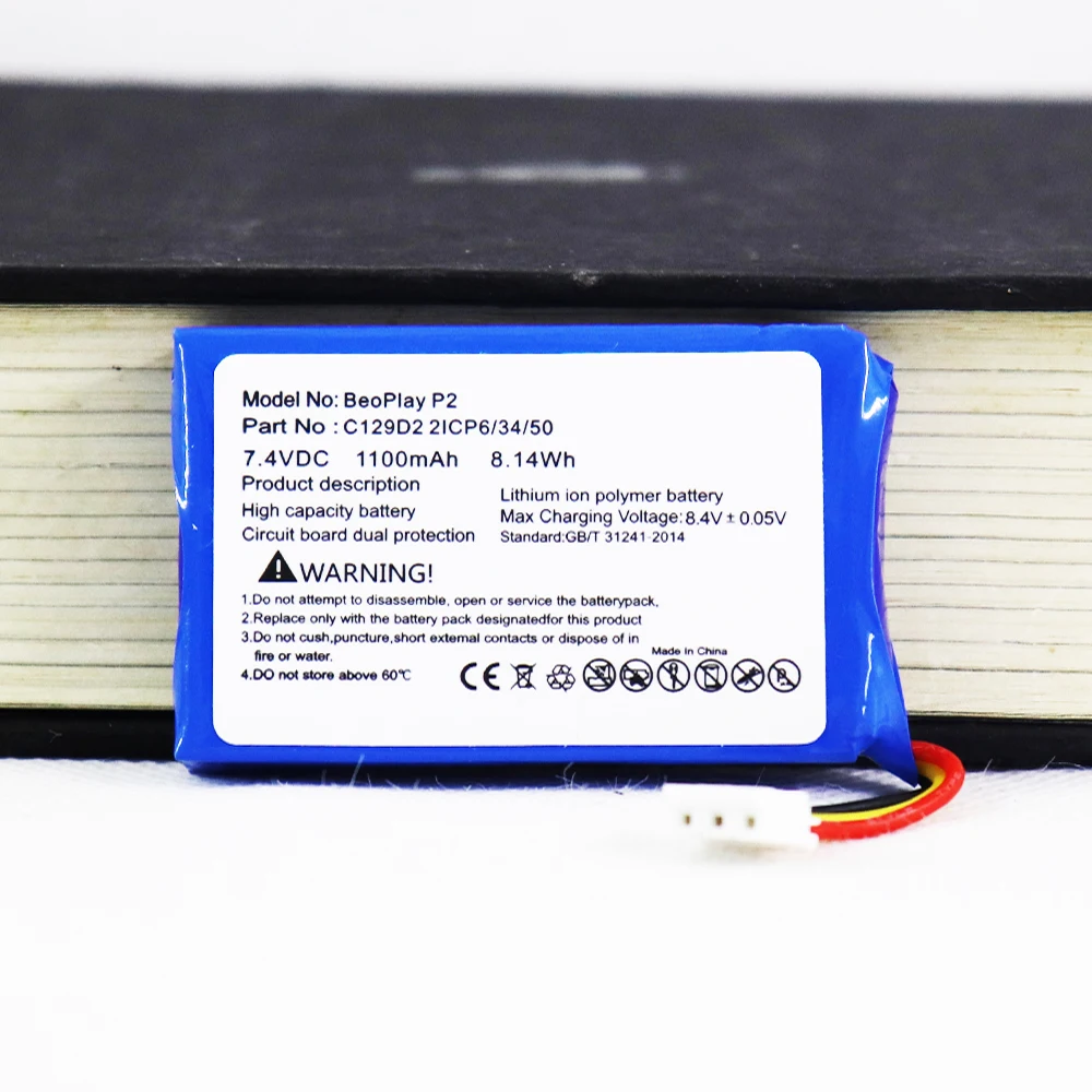 High Quality Original Battery 7.4V 1100mAh  For Bang&Olufsen B&O BeoPlay P2 Bluetooth Speaker