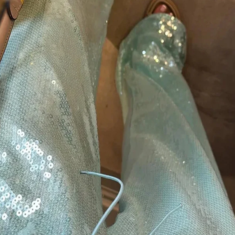 Women y2k Vintage Street Sequins Drawstring Pants Elastic Low Waist Wide Leg Trousers Lady Shiny Pants Rave Party Club 2025