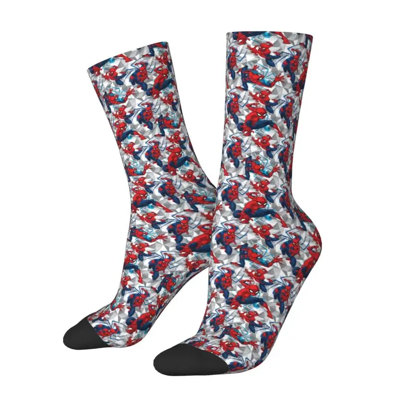 Custom Spider Man Super Hero Dress Socks for Men Women Warm Fashion Crew Socks